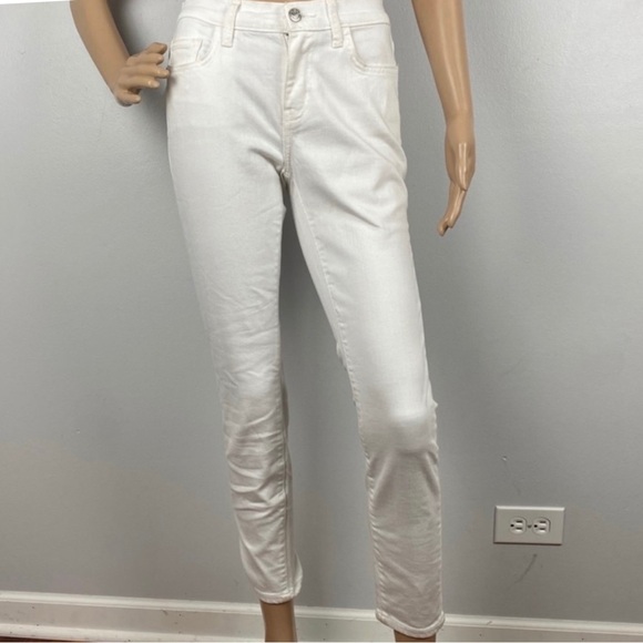 NEW CURRENT/ELLIOTT WHITE CROPPED SKINNY JEANS - Picture 2 of 7